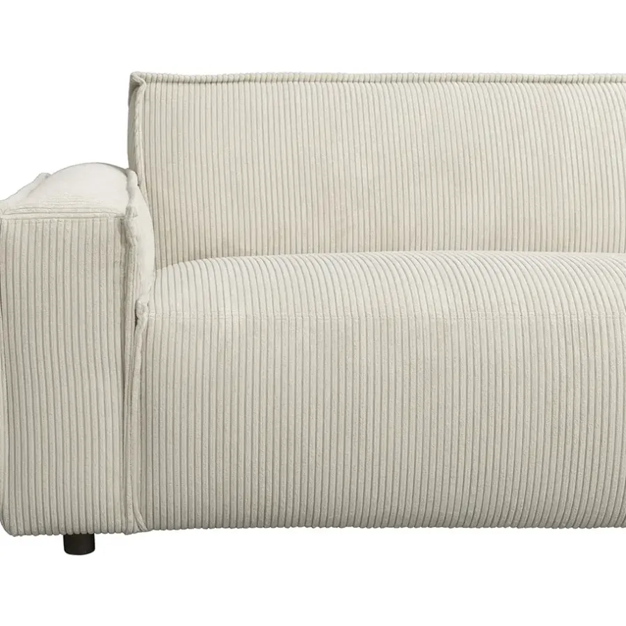 Hoekbanken-Leen Bakker Bank Brooklyn met chaise longue rechts - Soop - crème