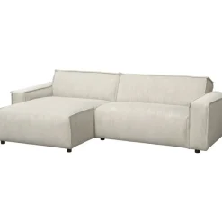 Leen Bakker Bank Brooklyn met chaise longue links - Soop - crème