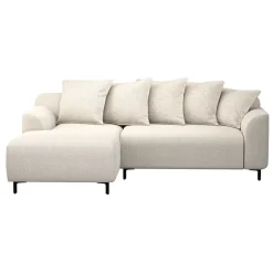 Hoekbanken-Leen Bakker Bank Elsa met chaise longue links - stof Eden - beige