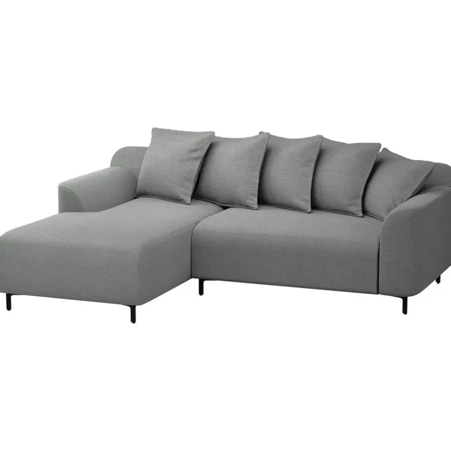 Leen Bakker Bank Elsa met chaise longue links - stof Eden - grijs