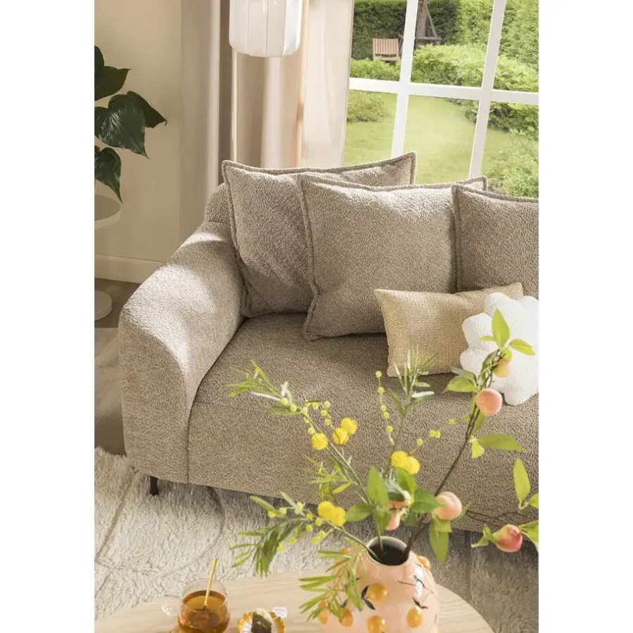 Hoekbanken-Leen Bakker Bank Elsa met chaise longue rechts - taupe