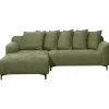 Hoekbanken-Leen Bakker Bank Elsa met chaise longue links - stof Anthology - groen