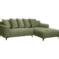 Hoekbanken-Leen Bakker Bank Elsa met chaise longue rechts - stof Anthology - groen