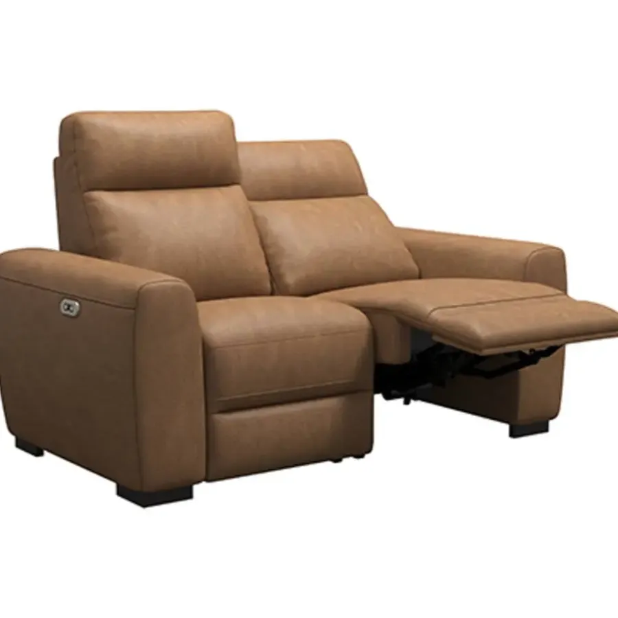 2-Zits Banken-Leen Bakker Bank James elektrisch verstelbaar 2-zits - stof Supple - cognac