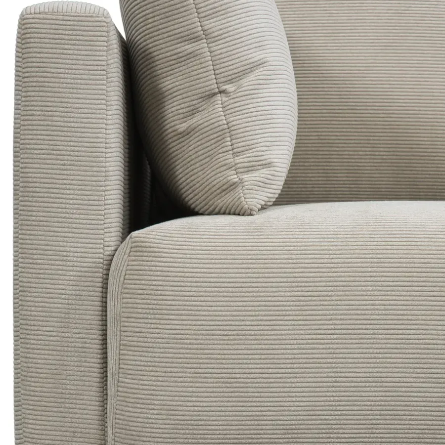 2,5 En 3-Zits Banken-Leen Bakker Bank Siem 3-zits - ribstof Fjord - beige