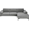 Hoekbanken-Leen Bakker Bank Tom met chaise longue rechts - Monza - grijs