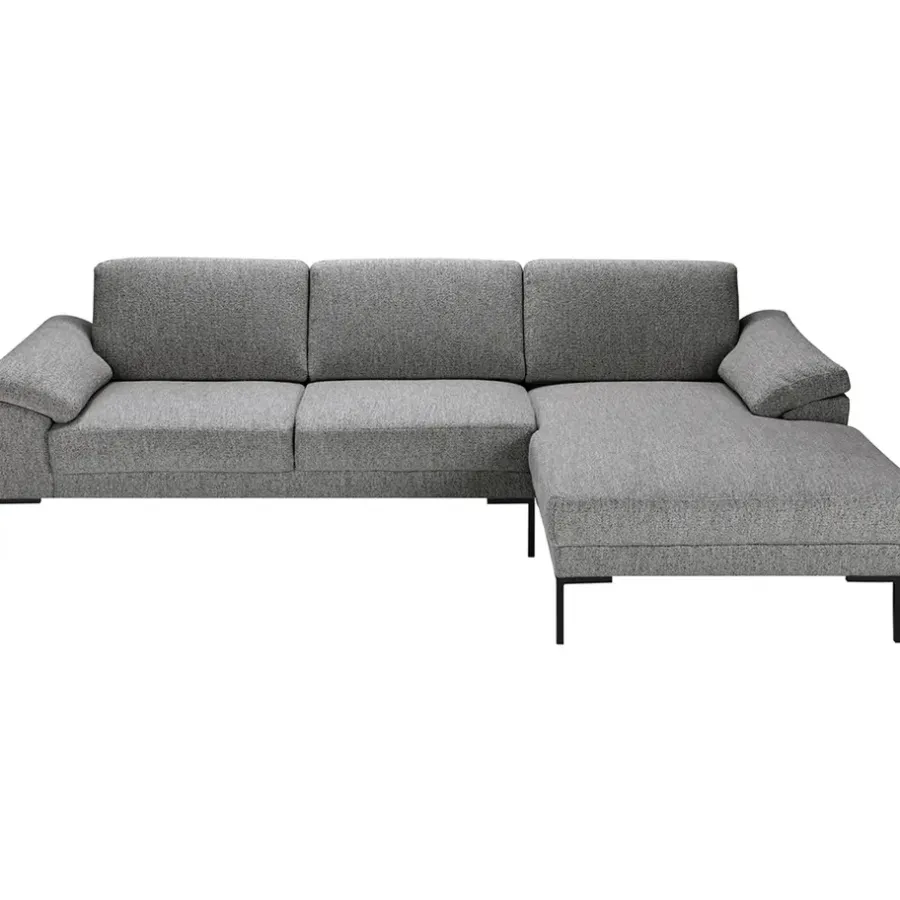 Hoekbanken-Leen Bakker Bank Tom met chaise longue rechts - Monza - grijs