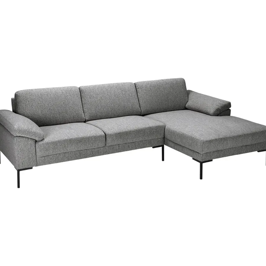 Hoekbanken-Leen Bakker Bank Tom met chaise longue rechts - Monza - grijs