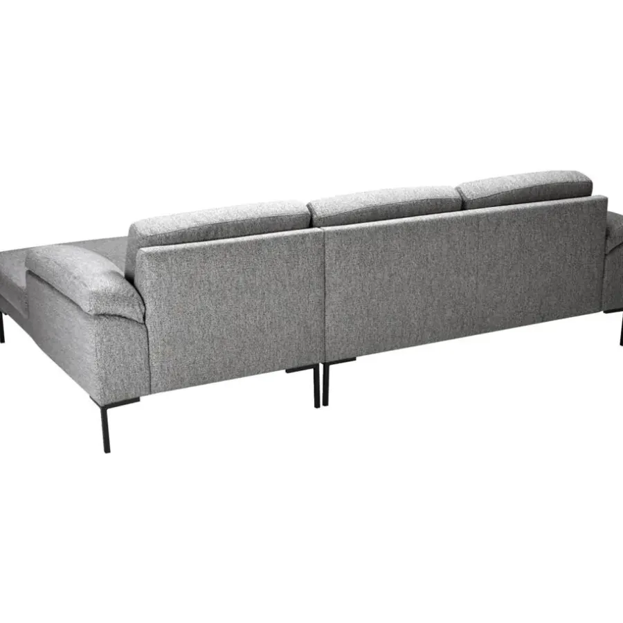 Hoekbanken-Leen Bakker Bank Tom met chaise longue rechts - Monza - grijs