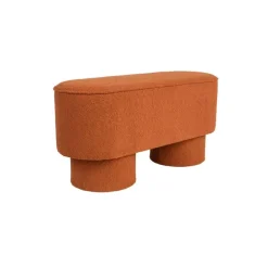 Hockers En Voetenbanken-Giga Living Bankje Rood Bouclé - 93x35x45cm - Halbankje - Marcos