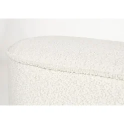 Hockers En Voetenbanken-Giga Living Bankje Wit Bouclé - 93x35x45cm - Halbankje - Marcos