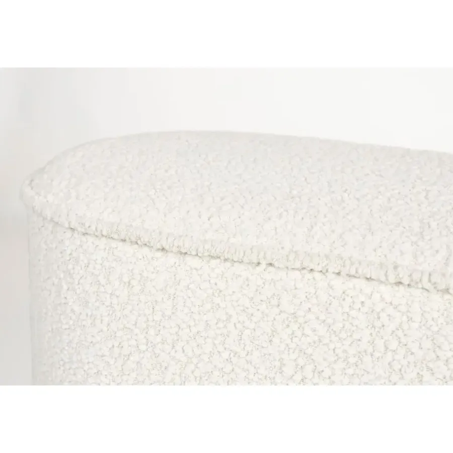 Hockers En Voetenbanken-Giga Living Bankje Wit Bouclé - 93x35x45cm - Halbankje - Marcos