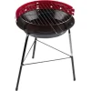 Merkloos Barbecue - houtskool BBQ - driepoot - zwart/ rood - 33 x 43 cm