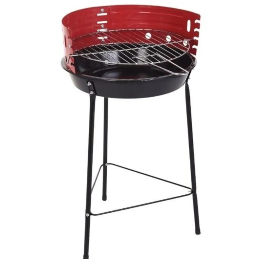Merkloos Barbecue - houtskool BBQ - driepoot - zwart/ rood - 53 cm