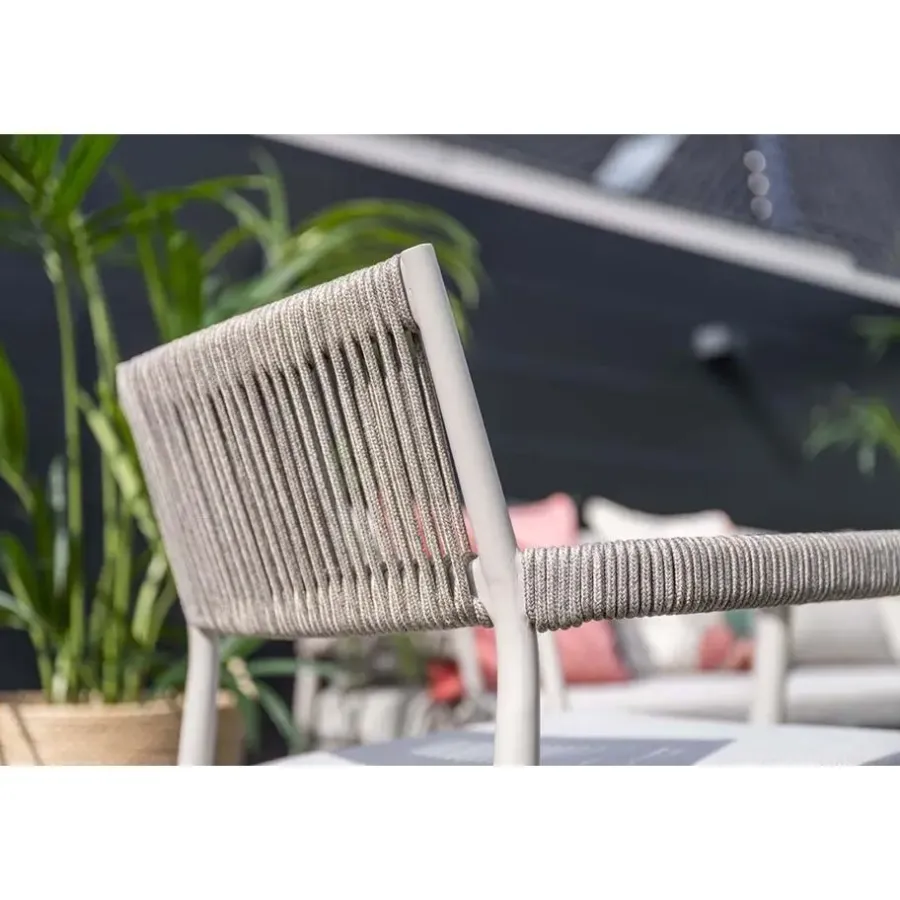 Tuinstoelen-Garden Impressions Barcelona dining fauteuil - taupe - rope grey sand - valley sand
