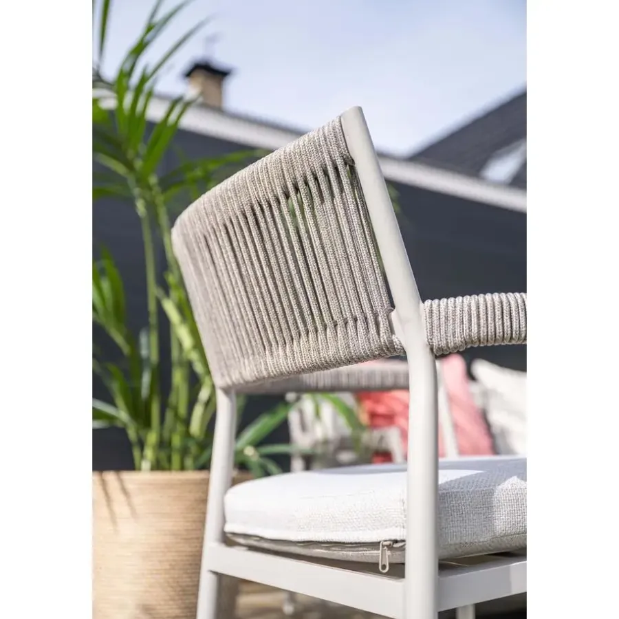 Tuinstoelen-Garden Impressions Barcelona dining fauteuil - taupe - rope grey sand - valley sand