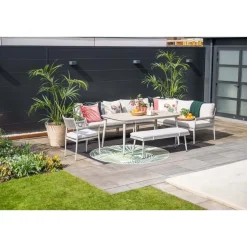 Tuinstoelen-Garden Impressions Barcelona dining fauteuil - taupe - rope grey sand - valley sand