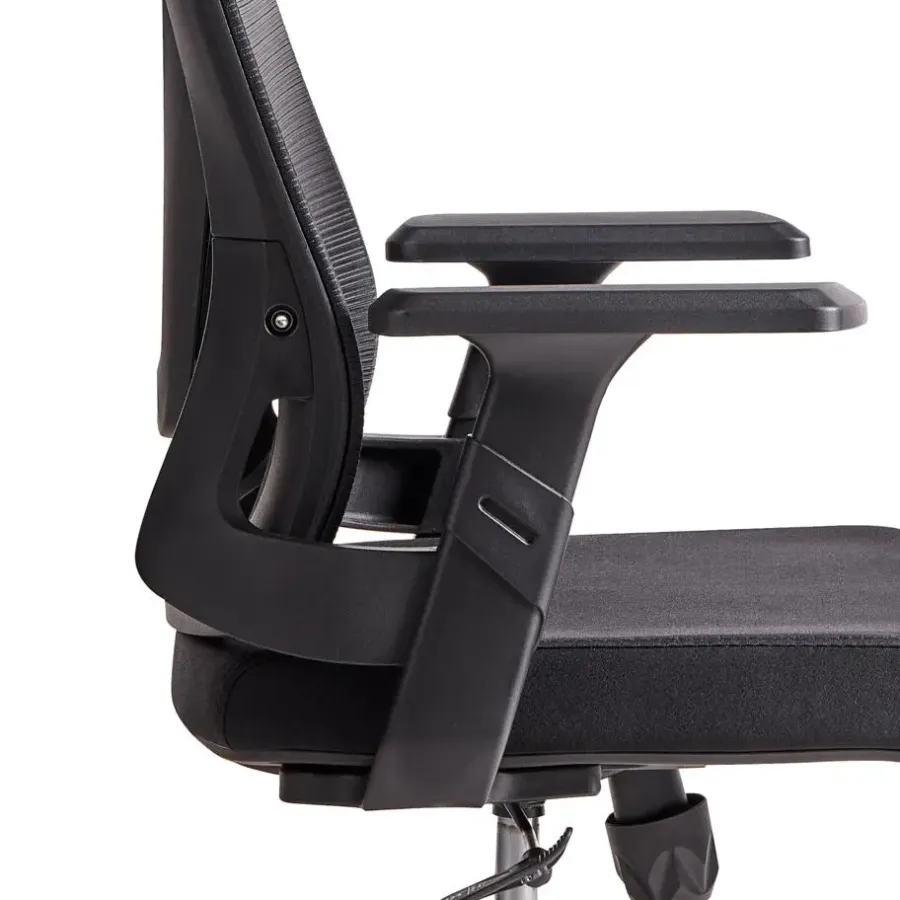 Bureaustoelen|Bureaustoelen-Leen Bakker BARD - Bureaustoel - Zwart - Stof