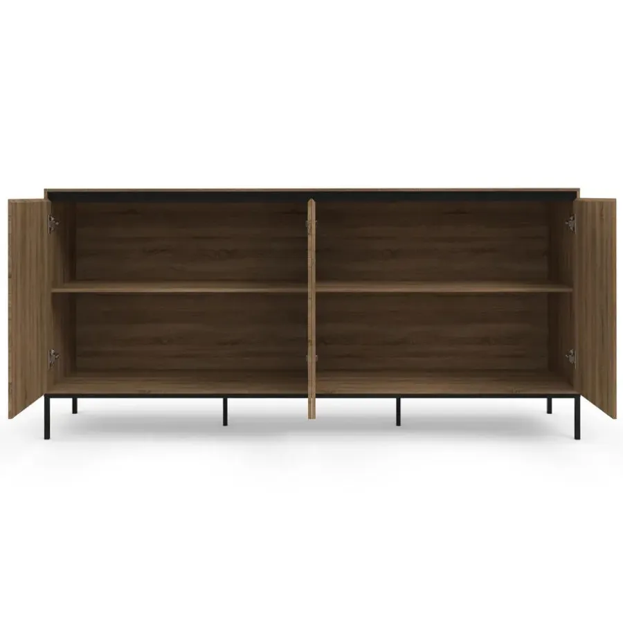 Loft24 Bari - Dressoir met 4 deuren en eiken effect