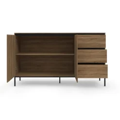 Loft24 Bari - Dressoir met 2 deuren en 3 laden en eiken effect