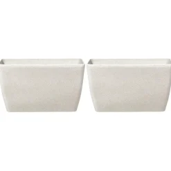 Bloempotten-Beliani BARIS - Bloempot set van 2 - Beige - Groot - Stenenmix