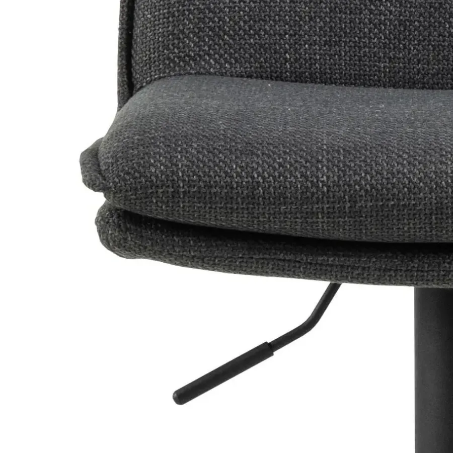 Giga Living Barkruk Donkergrijs Stof - Zithoogte 68-89cm - Tregoss - Set van 2