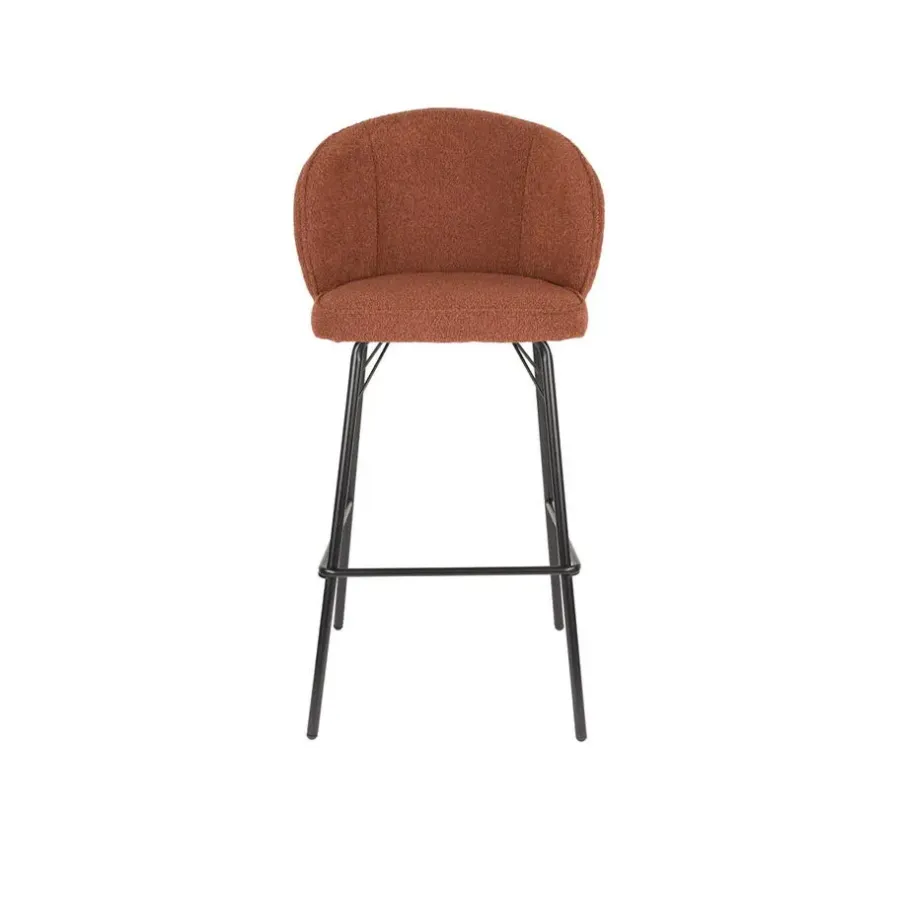 Giga Living Barkruk Oranje Stof - Zithoogte 75cm - 50x52x100cm - Joa - Set van 2
