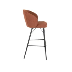 Giga Living Barkruk Oranje Stof - Zithoogte 75cm - 50x52x100cm - Joa - Set van 2