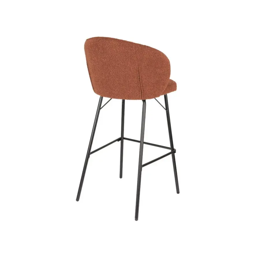 Giga Living Barkruk Oranje Stof - Zithoogte 75cm - 50x52x100cm - Joa - Set van 2