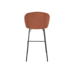 Giga Living Barkruk Oranje Stof - Zithoogte 75cm - 50x52x100cm - Joa - Set van 2