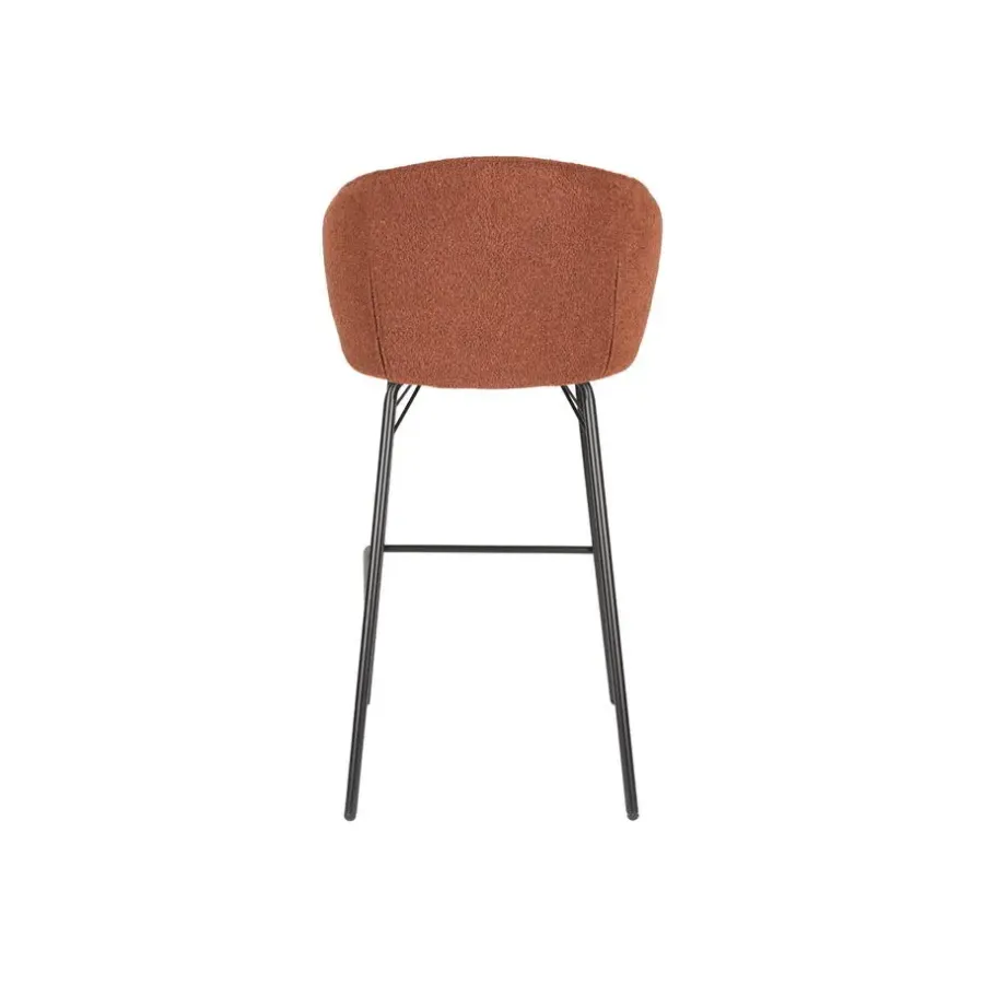 Giga Living Barkruk Oranje Stof - Zithoogte 75cm - 50x52x100cm - Joa - Set van 2