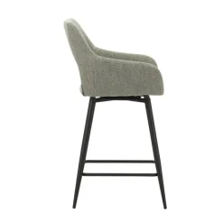 Barkrukken-Dimehouse Barkruk Skye draaibaar met armleuning groen - Zithoogte 66,50 cm - Stof - Groen