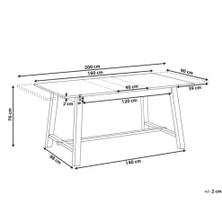 Beliani BARNES - Eettafel - Lichthout - 160/200 x 90 cm - MDF