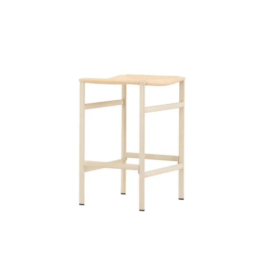 Fjôrd Barstoel Beige Touw - Polly - Set van 2