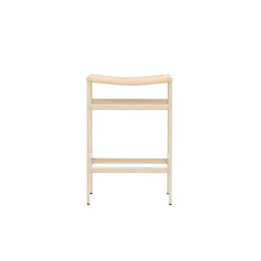 Fjôrd Barstoel Beige Touw - Polly - Set van 2