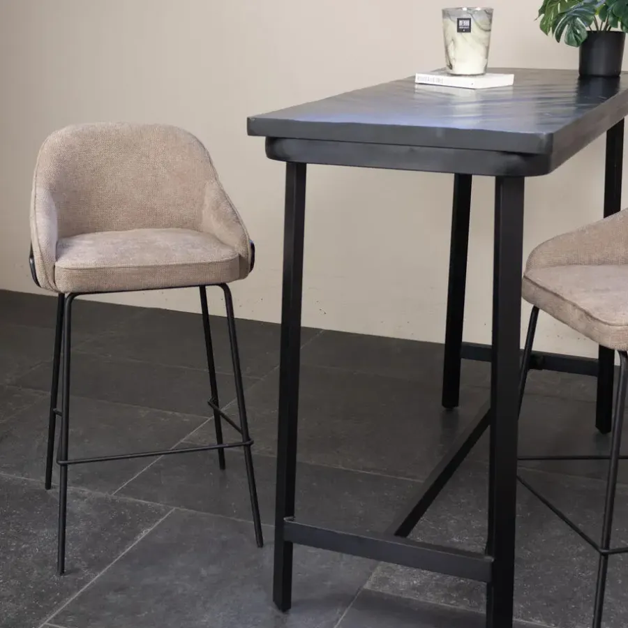 Barkrukken-Giga Meubel Barstoel Taupe - Zithoogte 65cm - Scandinavisch - Stoel Maxime - Set van 2