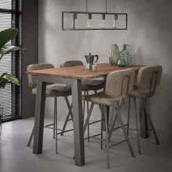 Bartafels-Giga Living Bartafel Acaciahout - 147cm - Rechthoekig - Tafel Edge