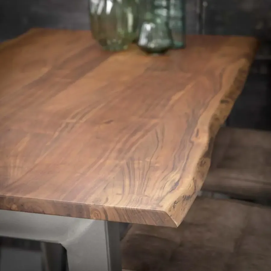 Bartafels-Giga Living Bartafel Acaciahout - 147cm - Rechthoekig - Tafel Edge