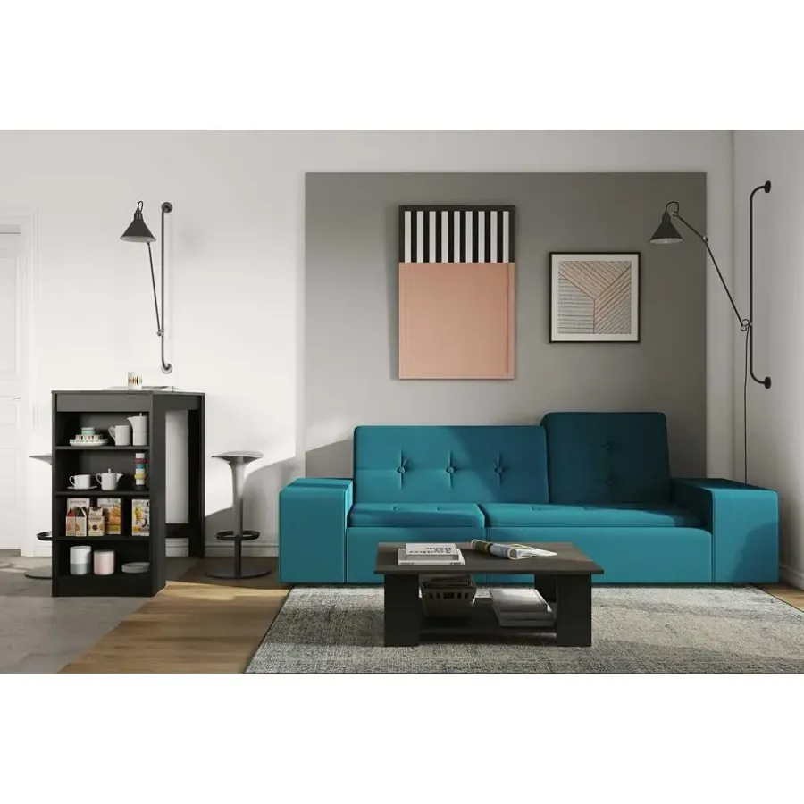 TemaHome Bartafel Aravis 115x50 met opbergruimte - zwart/beton