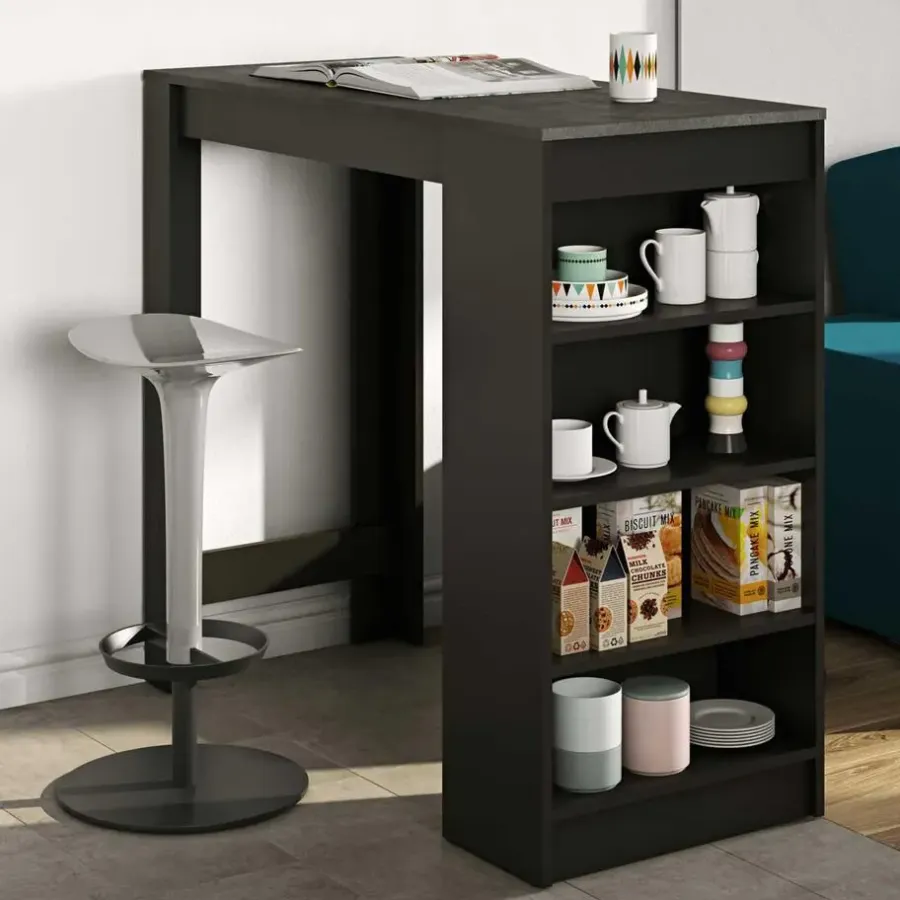 TemaHome Bartafel Aravis 115x50 met opbergruimte - zwart/beton