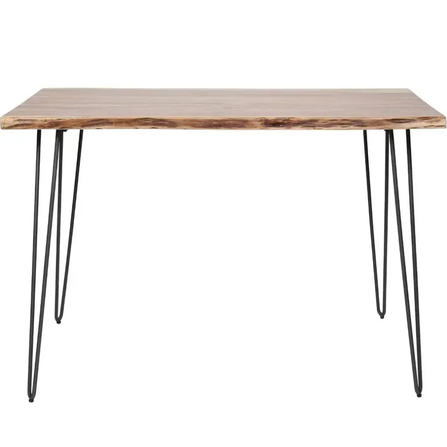Bartafels-Giga Living Bartafel Hout 130cm - Boomstamtafel - Metalen Frame