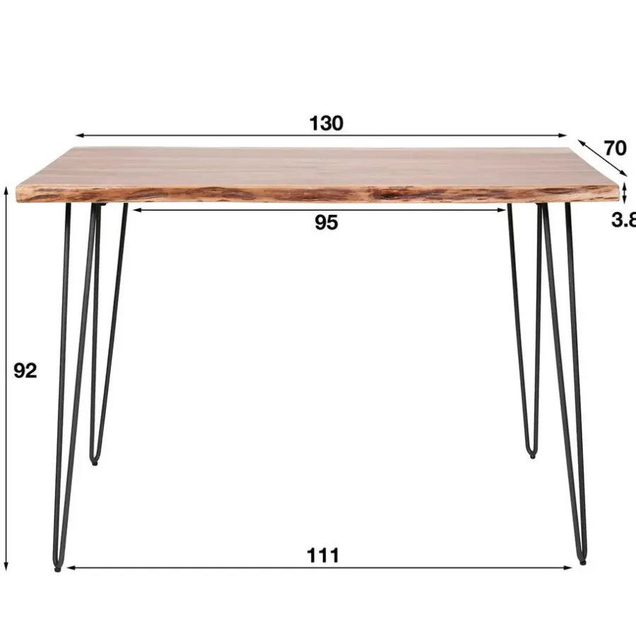 Bartafels-Giga Living Bartafel Hout 130cm - Boomstamtafel - Metalen Frame
