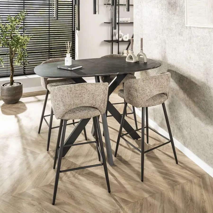 Giga Living Bartafel Keramieklook - 140x80x93cm - Kruisframe