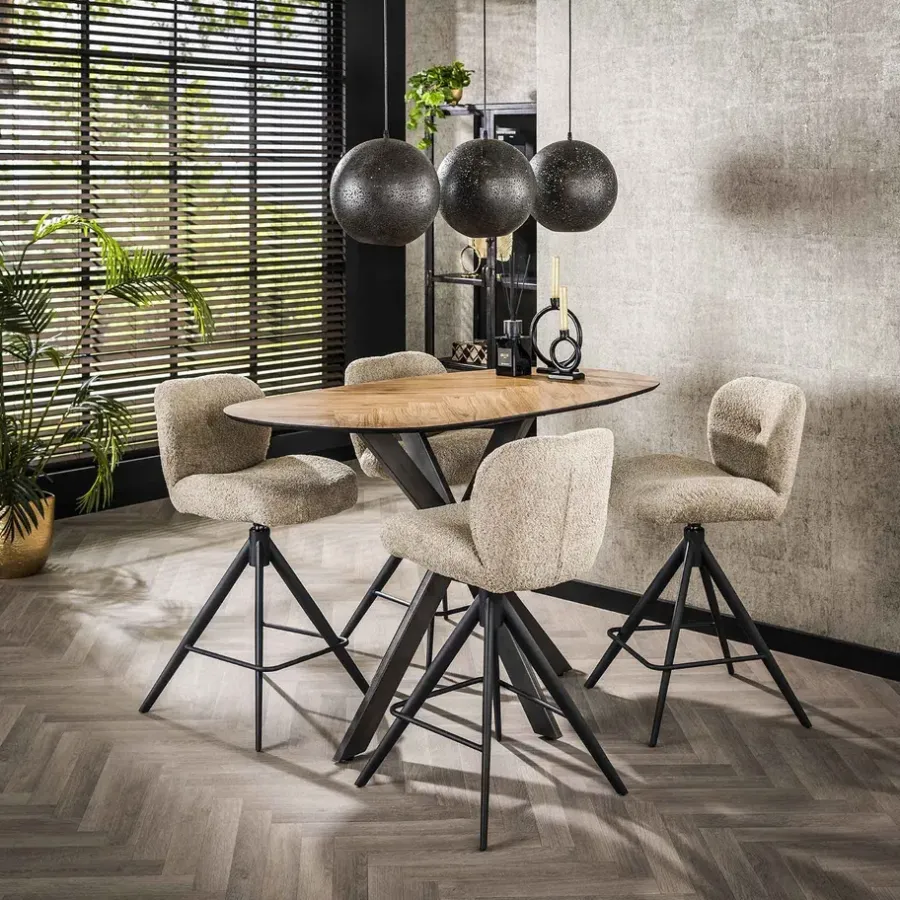 Giga Living Bartafel Organisch - Naturel Gerecycled Teak - 140x80x92cm
