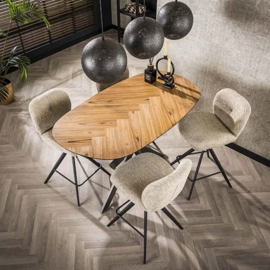 Giga Living Bartafel Organisch - Naturel Gerecycled Teak - 140x80x92cm