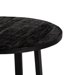 Bartafels-Giga Meubel Bartafel Rond - Zwart Mangohout - 110x110x90cm - Lowie