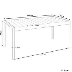 Tuintafels-Beliani BARTICA - Tuintafel - Beige - 154 x 84 cm - Synthetisch materiaal