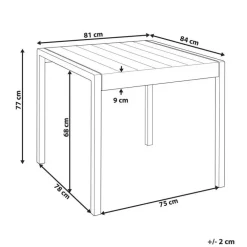 Tuintafels-Beliani BARTICA - Tuintafel - Grijs - 81 x 84 cm - Synthetisch materiaal