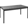 Beliani BARTICA - Tuintafel - zwart - 154 x 84 cm - Synthetisch materiaal