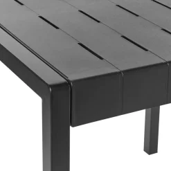 Beliani BARTICA - Tuintafel - zwart - 154 x 84 cm - Synthetisch materiaal
